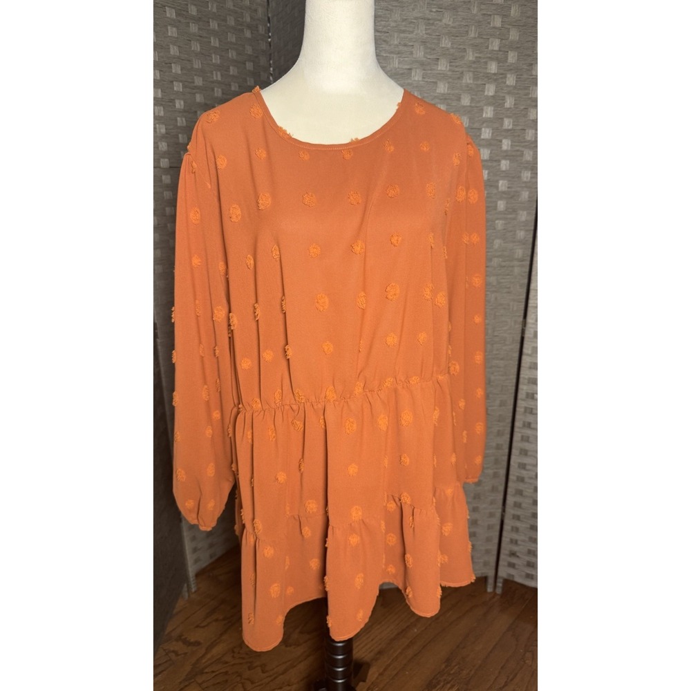 Bloomchic‎ Rust Dress Blouse Tunic 22 24 3X New With Tags Fall Top
